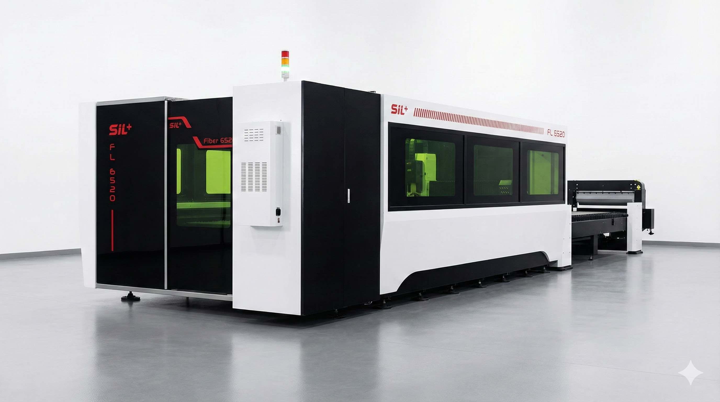 6kW fiber laser cutting machine in operation