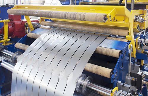 Steel coil slitting line processing HR coils